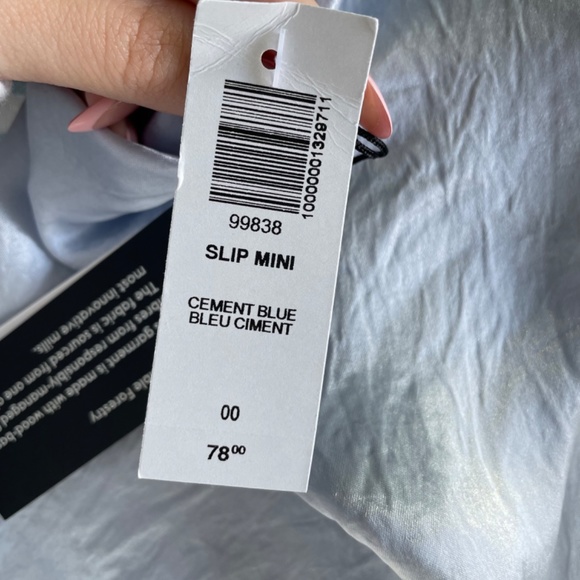 Slip Mini Skirt (Aritzia) Cement Blue - Picture 5 of 8